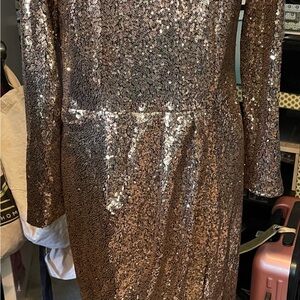Sequin Long Sleeve Dress
